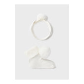 Mayoral Baby Girl Pom Pom Headband and Socks Set in Off White